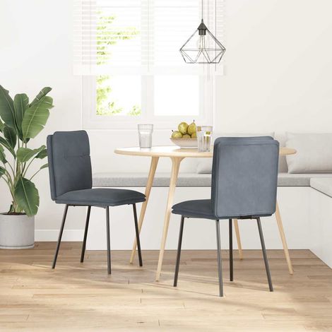 Lot de 2 Chaises à manger,Chaise de cuisine Gris foncé Velours CFW68679 (1/5)