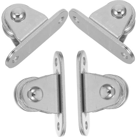 Poulie de Plafond Fixe 4 Pièces en Alliage Argentée pour Usage Commercial Fonctionnement Fluide et Réutilisable, Conception Polyvalente, Format Compact pour Rideaux de Plafond (1/5)