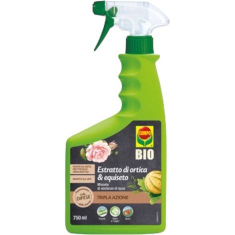 Insetticida spray 3in1 a base di ortica ed equiseto 750 ml contro acari e funghi Compo Bio
