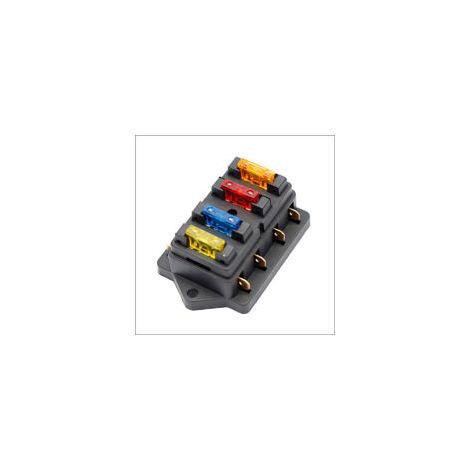 Boîte à fusibles 4 voies standard 12V 24V 32V – Avec 6 fusibles 3A à 30A – Protection circuits bateau, camping, voiture – Installation facile (1/5)