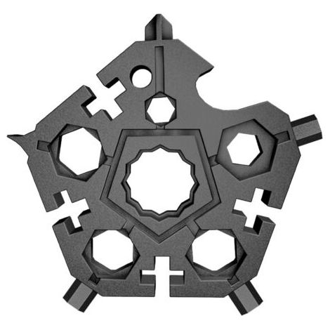 Outil Multifonction Flocon de Neige 23 en 1, Outil Flocon de Neige, Outil Tout Puissant en Acier Inoxydable Portatif, Portable Neige Outil Porte-Clés Tournevis, pour Voyages en Plein Air Adventure(Noi (1/5)