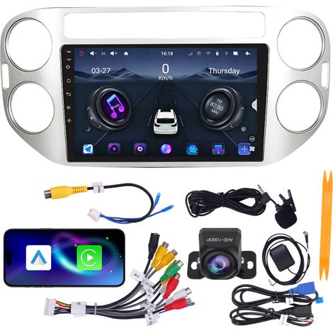 Autoradio 9" Volkswagen Tiguan 2007-2016 Quad-Core 4+64G CarPlay Android Auto WiFi GPS Bluetooth Caméra AHD (1/5)