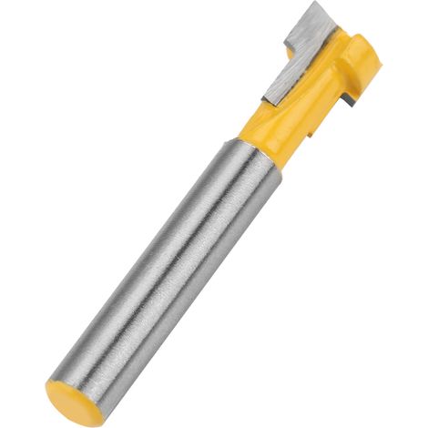 Fraise à rainurer en T de 9,52 mm (3/8") avec queue de 6,35 mm (1/4") pour le travail du bois.
