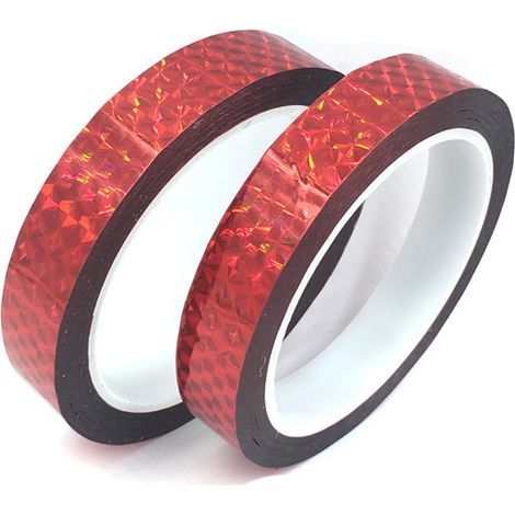 Selbstklebendes, reflektierendes Klebeband auf Rolle, wasserfest, für die nächtliche Straßenmarkierung von Auto-, Motorrad- und Fahrradhelmen, 10 mm breit, 50 m lang, rot (1/4)