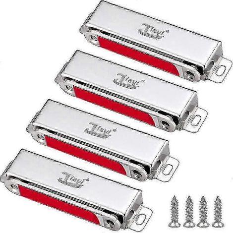 Ferme-porte magnétique en acier inoxydable pour placards - Lot de 4, aimant puissant, force de 30 kg