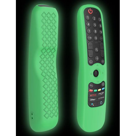 LG Smart TV Coque de télécommande en silicone étanche pour AN-MR21GC MR21N/21GA Magic Remote Control Case Stand Film de protection ,vert,1PC (1/4)
