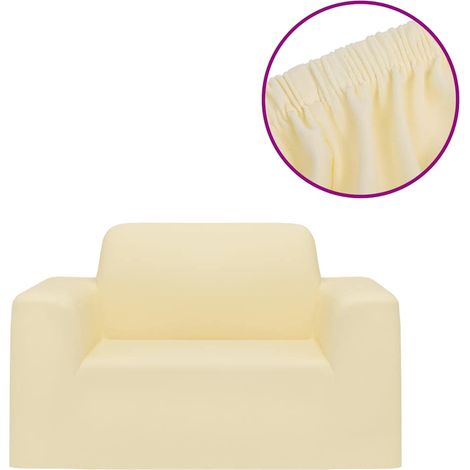 Maison Exclusive - Fodera Elasticizzata per Divano in Jersey di Poliestere Crema (1/5)