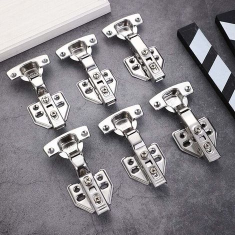 Charnieres avec Amortisseur Intégré Mécanisme de Fermeture Automatique Charnière pour Armoires de Porte Cuisine Lot de 6 (1/5)