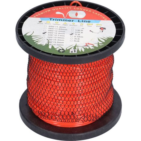 Fil de coupe nylon rond 2,4mm haute résistance pour débroussailleuse de jardin 1LB (1/5)