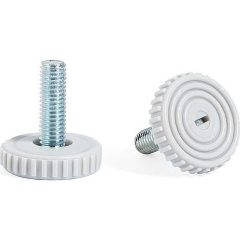 HERRAJES ALK pie nivelador rugo ø30 m8x24 plástico gris , 0UNIDADES