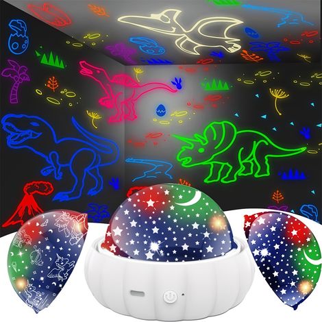Filiyano – Lampe de projection, projecteur de lune et ciel étoilé, rotation à 360° + éclairage à 12 couleurs changeantes avec alimentation USB (1/5)