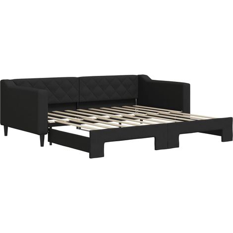 Maison Exclusive - Lit de jour avec lit gigogne noir 90x190 cm tissu