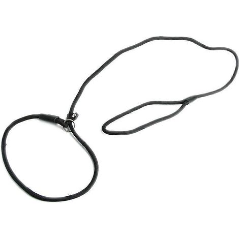 Nylon Rope chien Whisperer Style Slip Train laisse Lead collier noir (1/2)