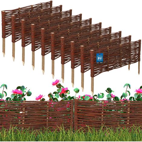 KOTARBAU® Clôture de jardin en palissade, clôture en osier, lot de 10, 60 x 20 cm