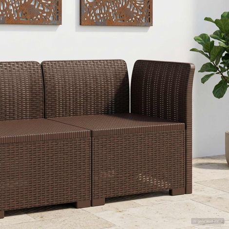 vidaXL Sillón Individual de Jardín Apariencia de Ratan PP Marrón (1/5)