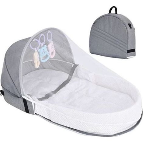 Pliable Camping Couffin BéBé,Lit Bebe Pliable Berceaux,Portatif Petit Lit Parapluie Bebe,Respirant Berceau Naissance avec Net (1/4)