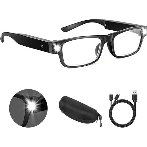 Lente d'ingrandimento 160% con luce, ricaricabile tramite USB, illuminazione a LED, lente d'ingrandimento a mani libere per lavori ravvicinati, hobby, lettura, artigianato (1/5)