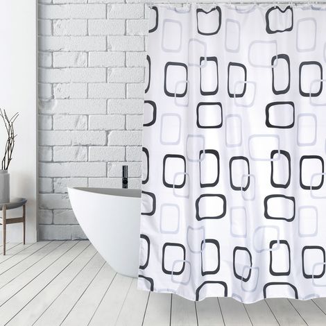 Rideau de Douche Polyester 180x200cm Vintage - M S V