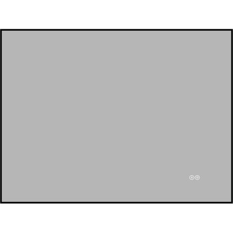 Specchio bagno LED 70x90 cm con telaio in alluminio, antiappannamento, 3 colori luce, dimmer (1/5)