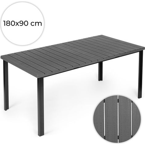 Mesa de jardín grande para 8 personas, 180 × 90 cm, HDPE gris. (1/5)