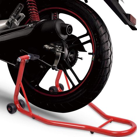 COSTWAY Motorradstaender hinten Montagestaender Motorrad Staender Halter Radhalter fuer Hinterrad Hinterradstaender breitenverstellbar Rot (1/5)