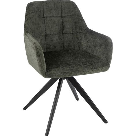 Chaise lounge verte en acier et tissu pour salon élégant - Vert foncé élégant (1/5)