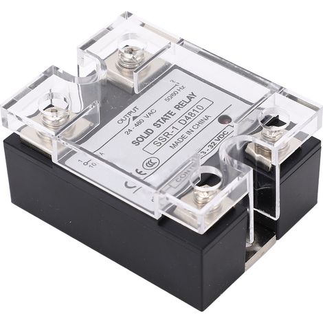 Relais statique 10 A, commande CC, module de relais semi-conducteur CA (SSR), tension de charge 24-480 V CA (1/5)