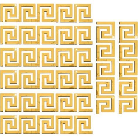 Muraux 3D, Lot de 40 Miroir Acrylique Adhésif Autocollant, Stickers Muraux 3D Miroir, Miroir Muraux Decoratif, Pour la Maison, la Chambre à Coucher (1/5)