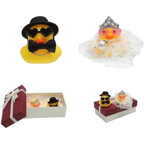 Regalo di nozze: simpatici anatre degli sposi con accessori e confezione regalo, ideale come regalo di nozze, PACS o decorazione. (1/5)