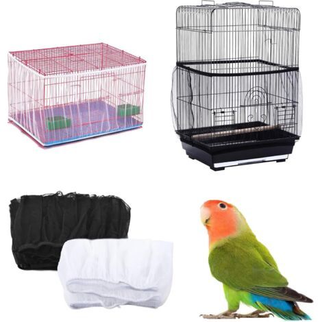 BUNTHAUS 2 Pièces Filet Universel pour Cage à Oiseaux, Housse Anti poussière ventilée, Filet Extensible Souple pour Cage à Oiseaux, Protecteur de Jupe pour perroquets, aras, Cages Rondes et carrées (1/5)