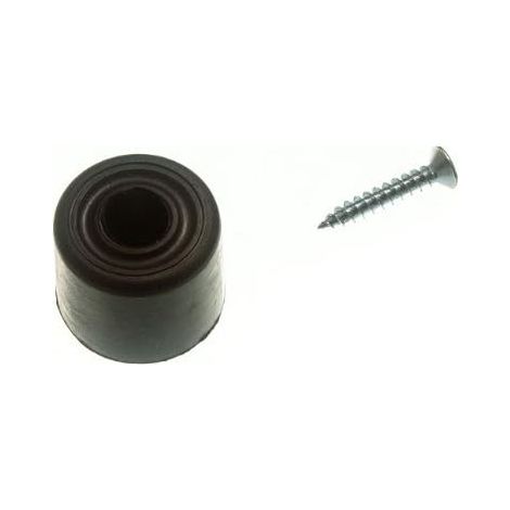 Lot de 6 butées de porte rondes en caoutchouc noir 28 mm (1/2)