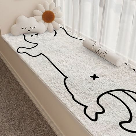LAN Yoga Kitty 4020CM Imitation cachemire Couverture rafraîchissante en fausse cachemire avec un adorable motif de chat, idéale pour la maison, la chambre, la table de chevet, absorbante, antidérapant (1/4)