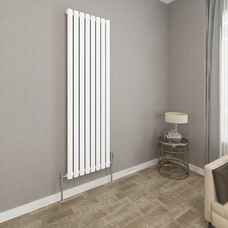 1600x472mm White Single Oval Column Radiator Vertical Modern Central Heating Radiators