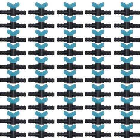 50 Stück Widerhaken-Doppelkugel-Absperrventile für landwirtschaftliche Tropfbewässerungssysteme (1/5)