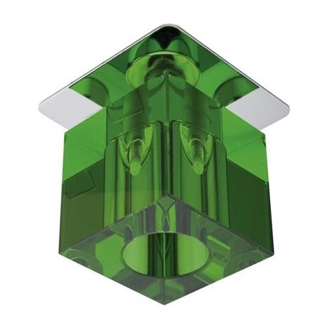 Spot encastré carré chromé cristal vert G4 20W Candellux
