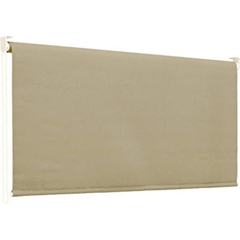 Tenda da sole a caduta 150 x 250 centimetri tenda parasole verticale rigata beige