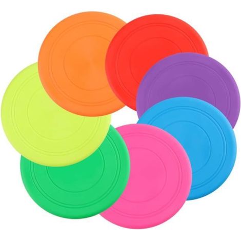 Frisbee pour Chien - 7 Pièces - Caoutchouc Naturel - Flottant - Coloré - 18CM (1/4)