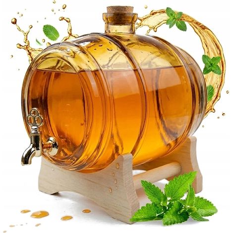 BARRIL DE VIDRIO DE 5 L con grifo para vino casero para bodas.