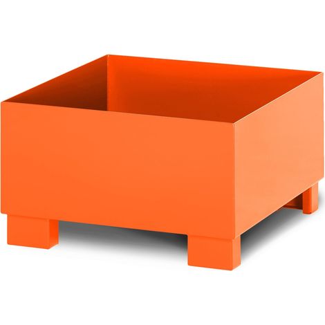 RR Industrietechnik Auffangwanne aus Stahl für 1x 200 Liter Fass ohne Gitterrost RAL 2004 reinorange