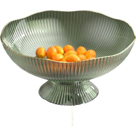 Assiette à fruits égouttée avec base, idéale pour le salon ou la table basse. Assiette légère et élégante en PET pour bonbons et collations. (1/5)