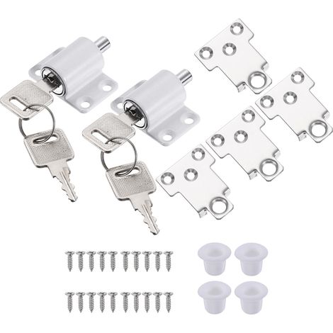 2pcs Verrou Pour Fenêtre Coulissante Verrou À Pousser Blanc (1/5)