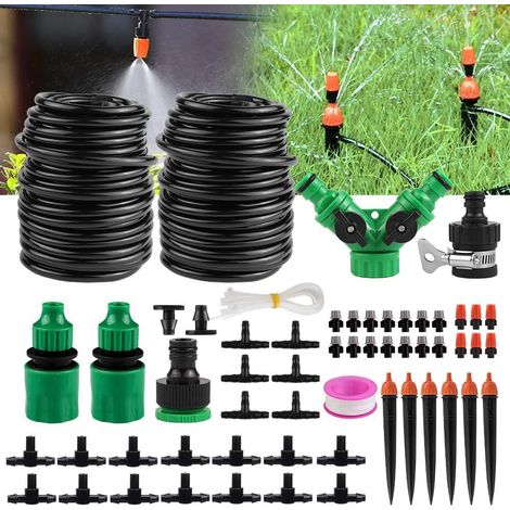 Filiyano-Kits d'irrigation goutte à goutte automatiques 98 pi 30 m Système d'irrigation de micro-jardin à faire soi-même Buse réglable pour jardin (1/4)