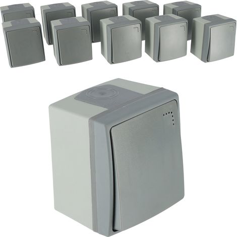 Lot de 10 interrupteurs va-et-vient étanche - protection IP55 (1/3)