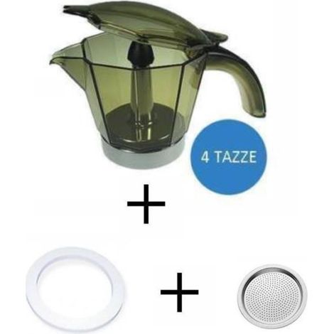 ALICIA DE LONGHI CARAFFA 4 TAZZE + GUARNIZIONE + FILTRO KIT RICAMBIO ORIGINALE (1/2)