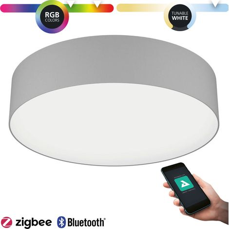 Plafoniera Moderna Romao-Z Acciaio Bianco Luce Led Integrato 35W (1/3)
