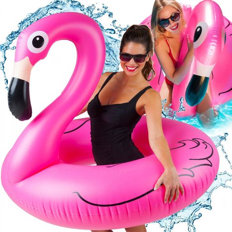 Salvagente gonfiabile a forma di fenicottero rosa, 120 cm (1/5)