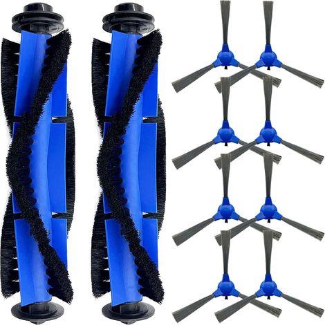 Kit de repuesto de 10 piezas: 2 cepillos giratorios y 8 cepillos laterales para aspiradoras robot Eufy RoboVac 11S, 30C, G30, 30, 15T, 15C, 12, 35C, 11S MAX y G30 Edge. (1/4)