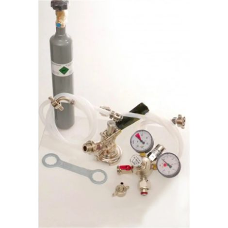 Zubehörpaket 1 mit Kombi Fitting, 7mm Bierschlauch und 0,5 kg CO2 Flasche (1/3)