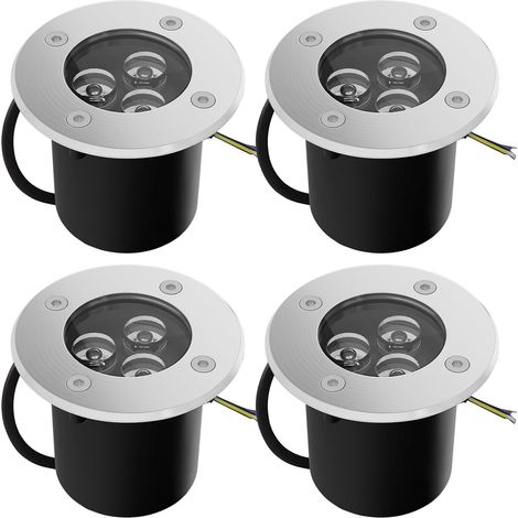 Spot Led Encastrable Exterieur, 4Pcs 3W Spot Terrasse Exterieur Encastrable IP67 Étanche -Encastrable pour Jardin Chemin Parc Cour 220V 3000K (1/4)