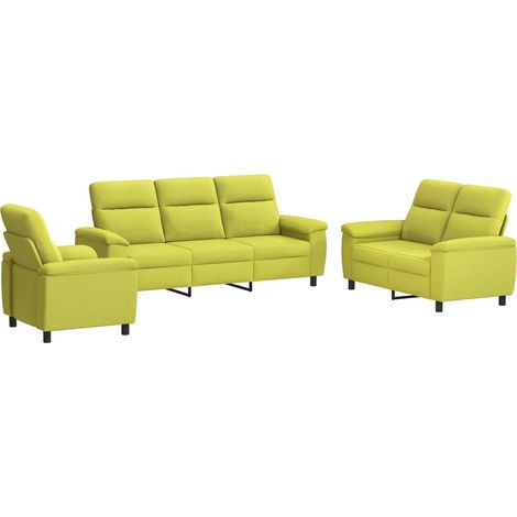 Sofa-Set 3 pcs Hellgrün Stoff vidaXL